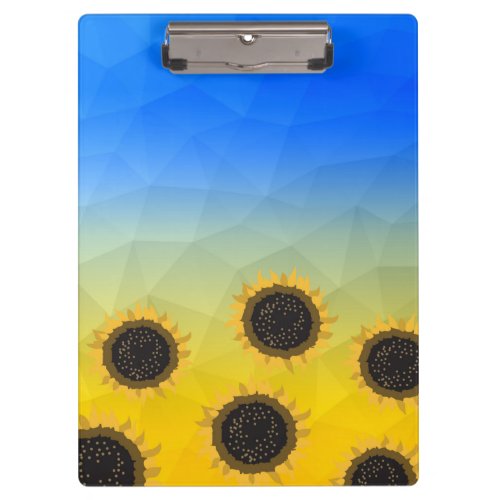 Ukraine yellow blue geometry mesh pattern Flowers Clipboard