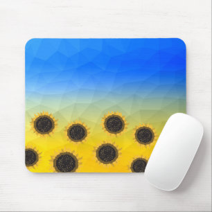 Ukraine yellow blue geometry mesh pattern Flowers Mouse Pad