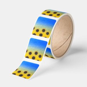 Ukraine yellow blue geometry mesh pattern Flowers Square Sticker