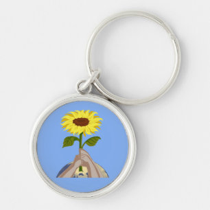 Ukraine " yellow blue" peace sunflower colorful keychain