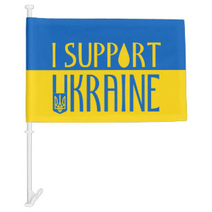 Ukraine yellow blue support teardrop emblem car flag