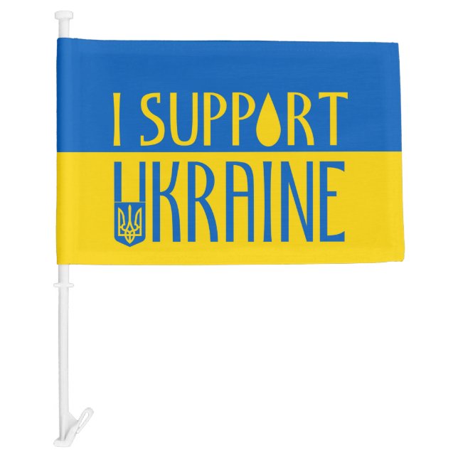 Ukraine yellow blue support teardrop emblem car flag (Front)