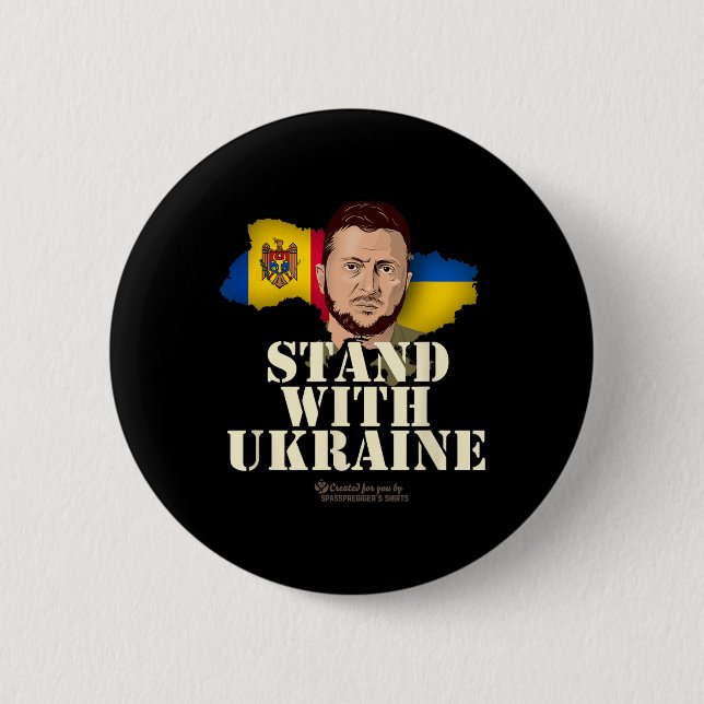 Ukraine Zelensky Flags Of Republic Of Moldova And  Button (Front)