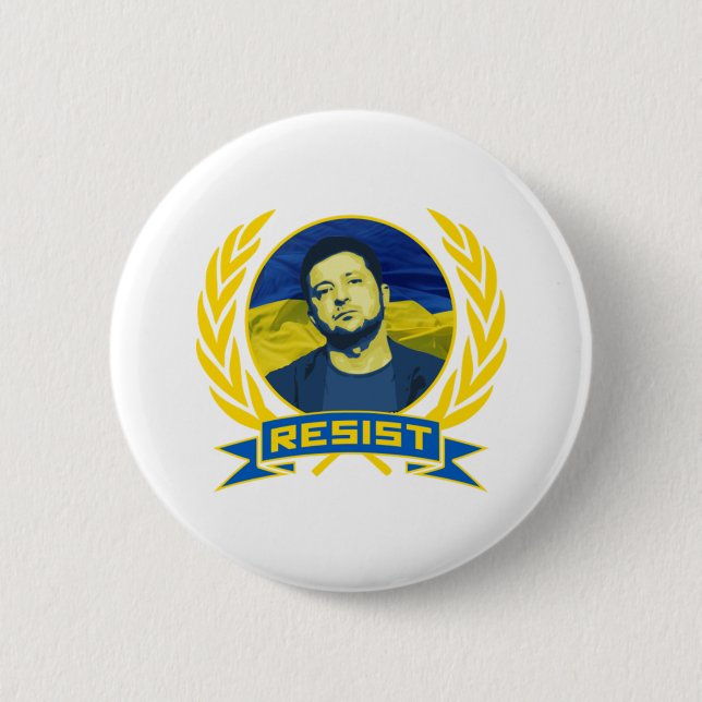 Ukraine Zelensky Resist Button (Front)