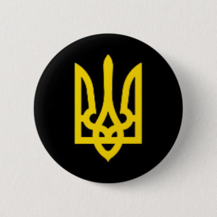 Ukraine Zelensky Ukrainian Trident Coat Of Arms Ze Button