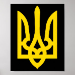 Ukraine Zelensky Ukrainian Trident Coat Of Arms Ze Poster