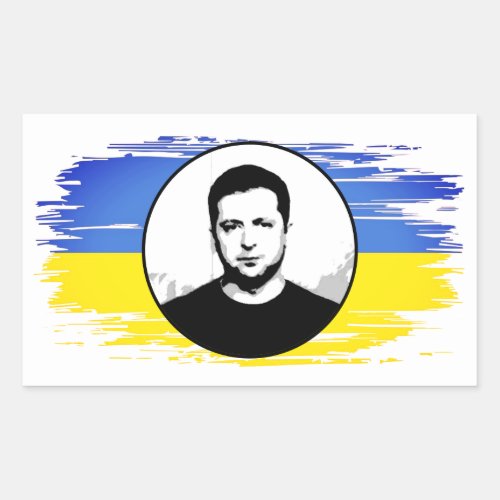 Ukraine Zelenskyy blue yellow flag Rectangular Sticker