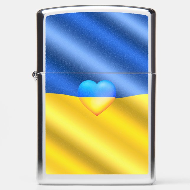 Ukraine Zippo Lighter Gift Ukrainian Flag Freedom (Front)