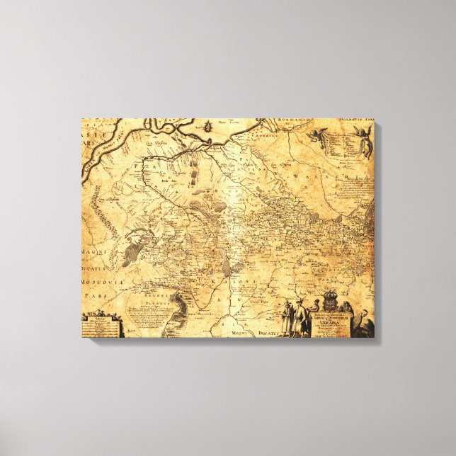 UkrainePanoramic MapUkraine Canvas Print (Front)