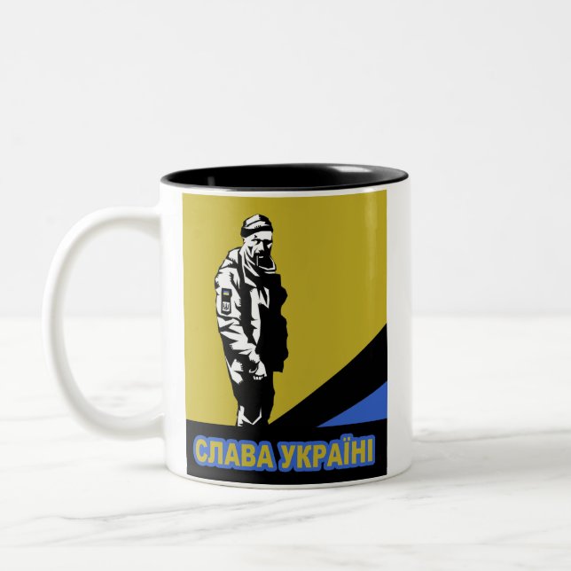 Ukraine's New Hero Two-Tone Coffee Mug (Left)
