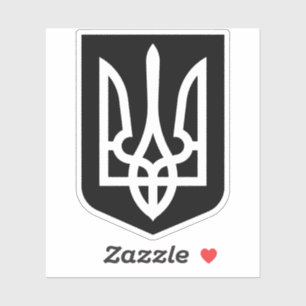 Ukraine's Tryzub Contemporary Graphic Emblem Sticker
