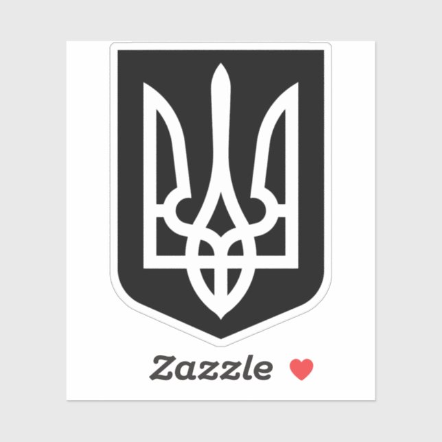Ukraine's Tryzub Contemporary Graphic Emblem Sticker (Sheet)