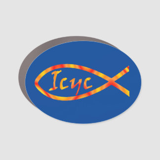 Ukrainian Ісус Jesus Fish Car Magnet