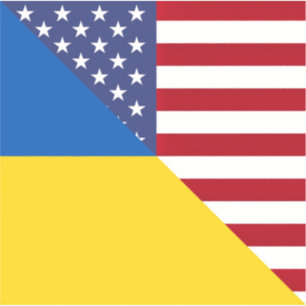 Ukrainian American Flag Half Ukraine USA Sticker