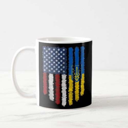 Ukrainian American Flag Ukraine Usa America Roots Coffee Mug