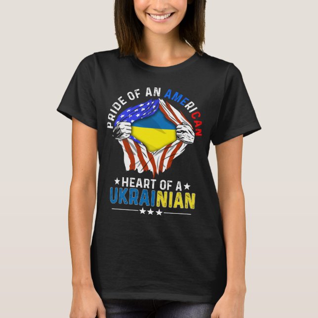 Ukrainian American Foreign Ukraine Flag T-Shirt (Front)