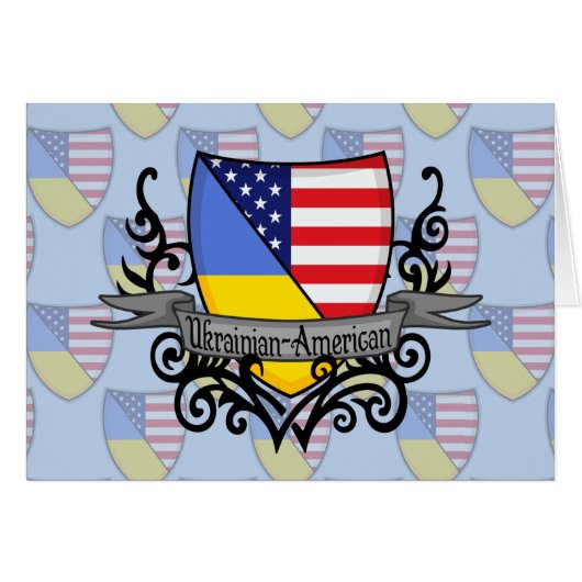 Ukrainian-American Shield Flag Cards (Front Horizontal)
