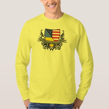 Ukrainian-american Shield Flag T-shirt by representshop at Zazzle
