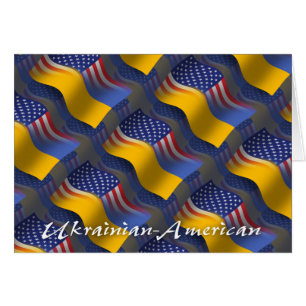 Ukrainian-American Waving Flag