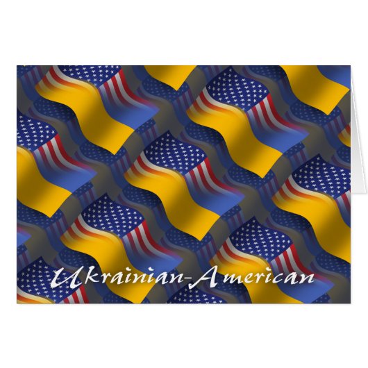 Ukrainian-American Waving Flag Cards (Front Horizontal)