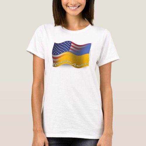 Ukrainian_American Waving Flag T_Shirt