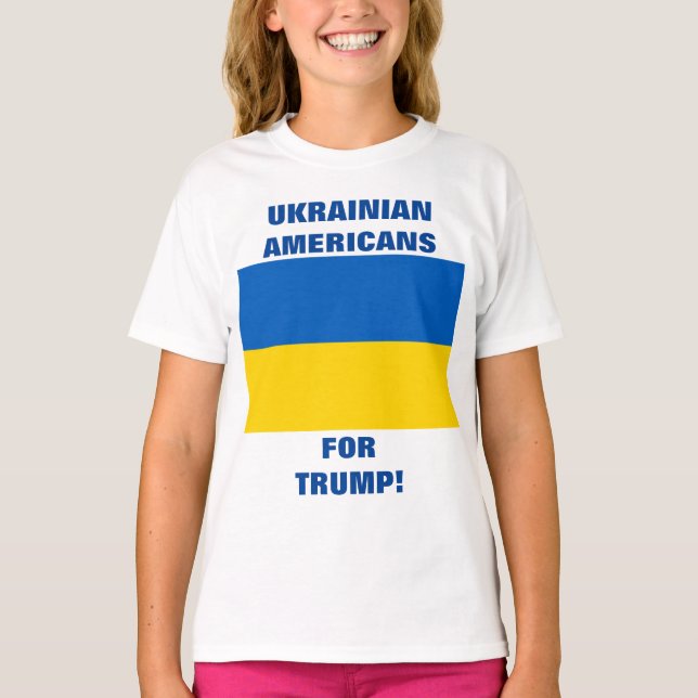 UKRAINIAN AMERICANS FOR TRUMP! T-Shirt (Front)