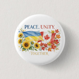Ukrainian and Canadian support. Peace. Unity. Button