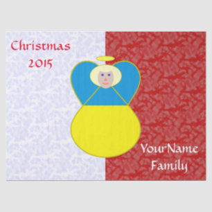 Ukrainian Angel Flag on Red and White Personalized Tissue Paper