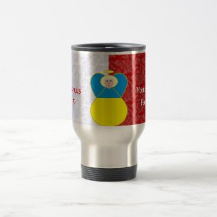 Ukrainian Angel Flag on Red and White Personalized Travel Mug