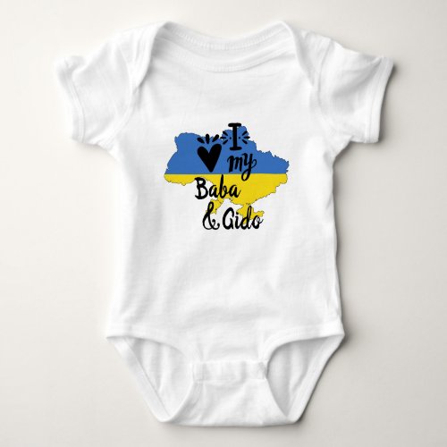 Ukrainian Baby  I Love My Baba and Gido Clothing Baby Bodysuit