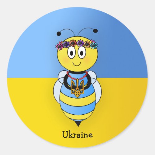 Ukrainian Bee Series Classic Round Sticker