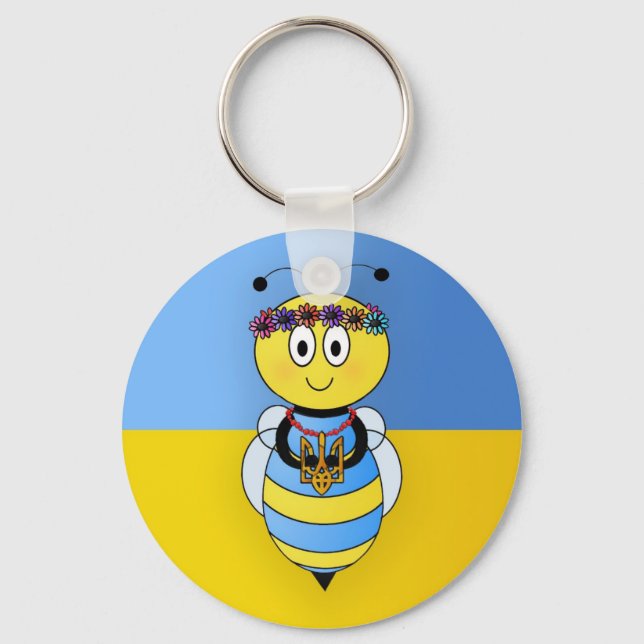 Ukrainian Bee Series Keychain (Front)