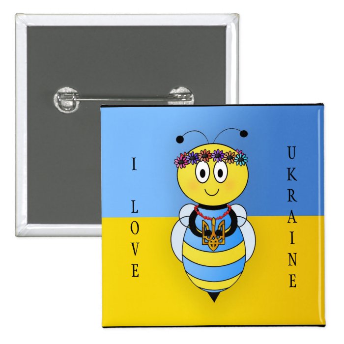 Ukrainian Bee Series Pinback Buttons