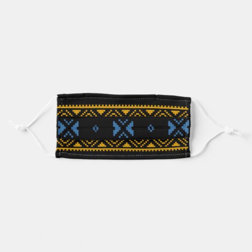 Ukrainian Blue and Yellow Embroidery Face Mask Zazzle