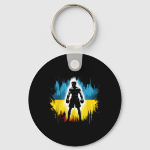 Ukrainian Boxer Patriotic Boxing Fighter Ukraine 1 Keychain