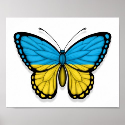 Ukrainian Butterfly Flag Poster