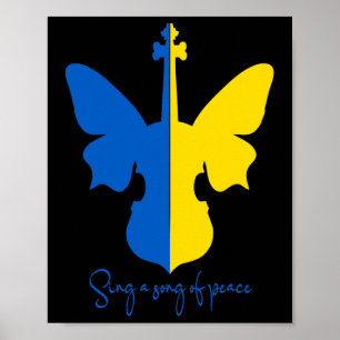 Ukrainian Butterfly Violin Peace In Ukraine Music Poster