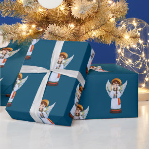 Ukrainian Christmas Angel Wrapping Paper