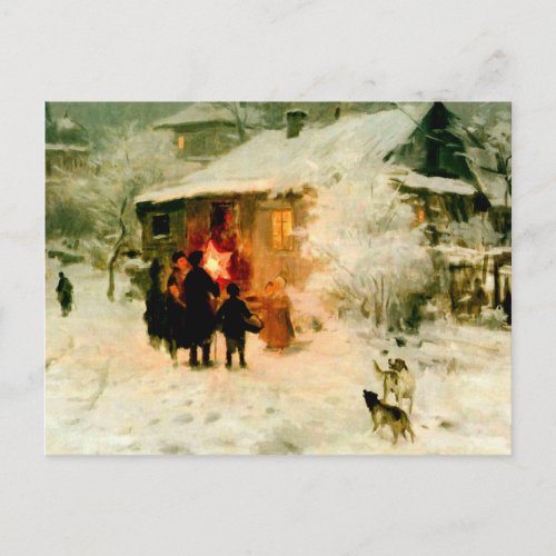 Ukrainian Christmas Carolers Holiday Postcard