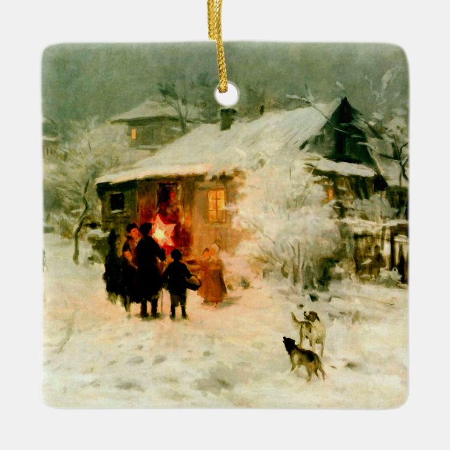 Ukrainian Christmas Carolers Ornament (Front)