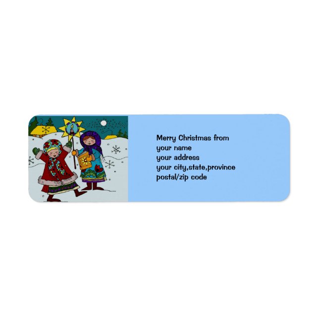 Ukrainian Christmas Carollers Label (Front)