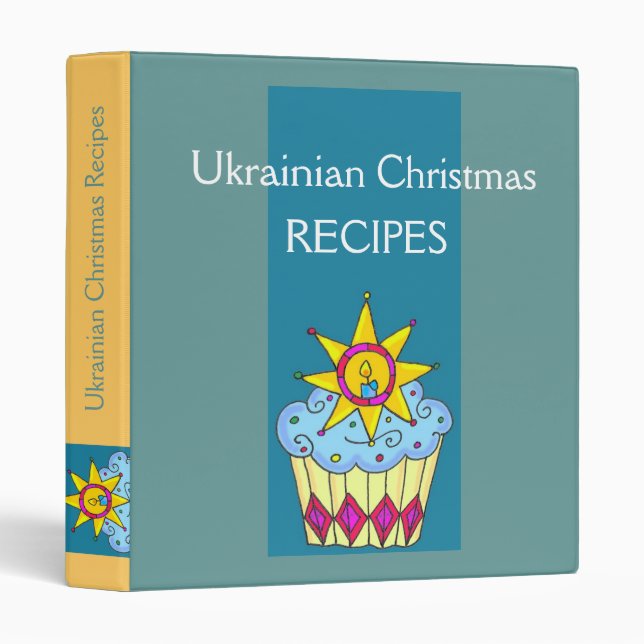 Ukrainian Christmas Recipes 3 Ring Binder (Front/Spine)