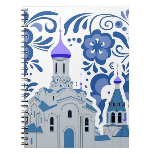 Ukrainian Churches of Kiev Blue and White  Notebook