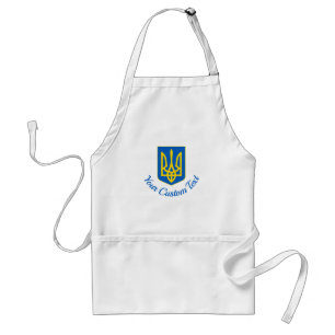 Ukrainian coat of arms and custom text adult apron