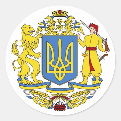 Ukrainian Coat of Arms Classic Round Sticker