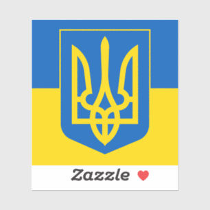 Ukrainian Coat of Arms. Trident. Truzyb. Sticker