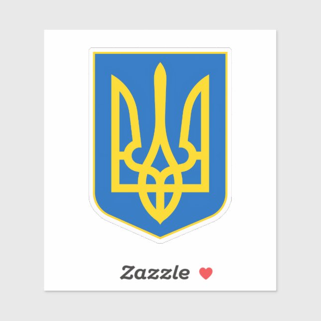 Ukrainian Coat of Arms. Truzyb. I support Ukraine. Sticker (Sheet)