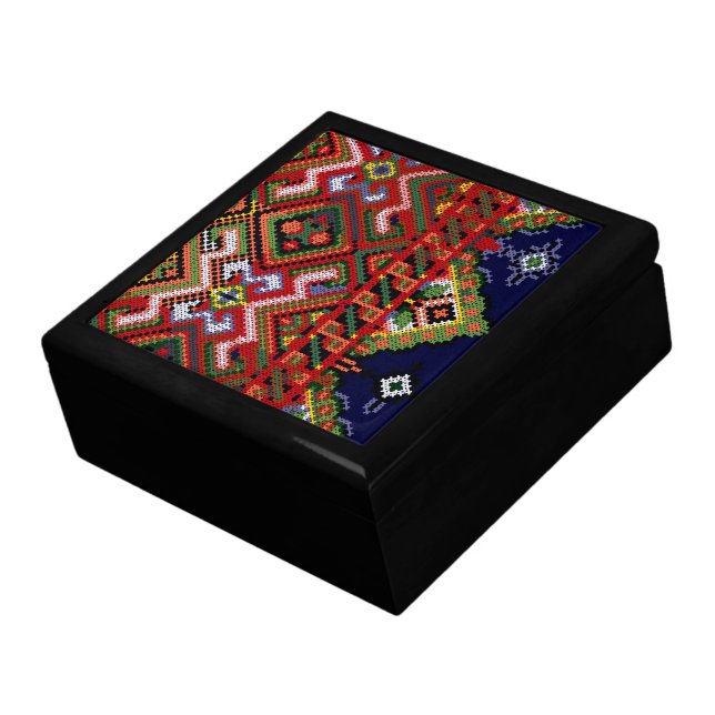 Ukrainian Cross Stitch Embroidery Tile Gift Box (Side)