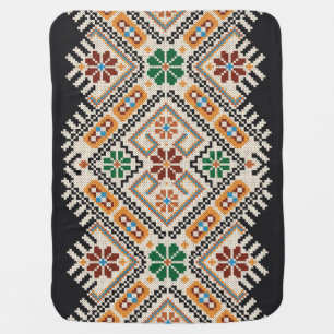 Ukrainian Cross-Stitch: Ethnic Handmade Pattern. Baby Blanket