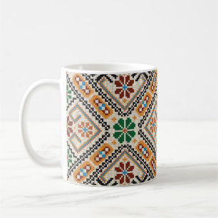 Ukrainian Cross-Stitch: Ethnic Handmade Pattern. Coffee Mug